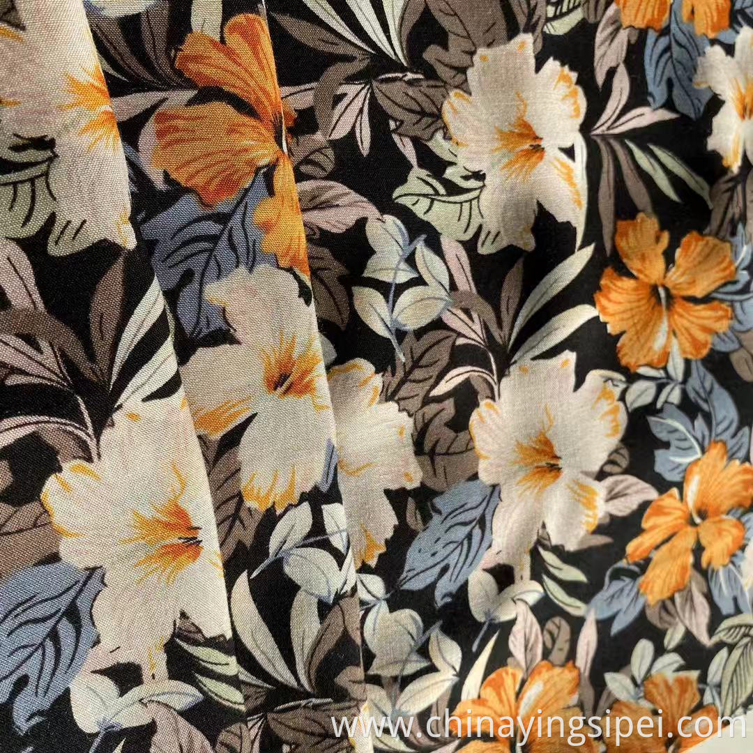 45s soft challis rayon fabric plain fabric rayon floral printed tecido viscose material viscose 100% rayon fabric for dresse